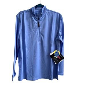 RailRiders Quarter Zip Pullover Mens Medium Blue UPF 20+ Hydro Weave Performance